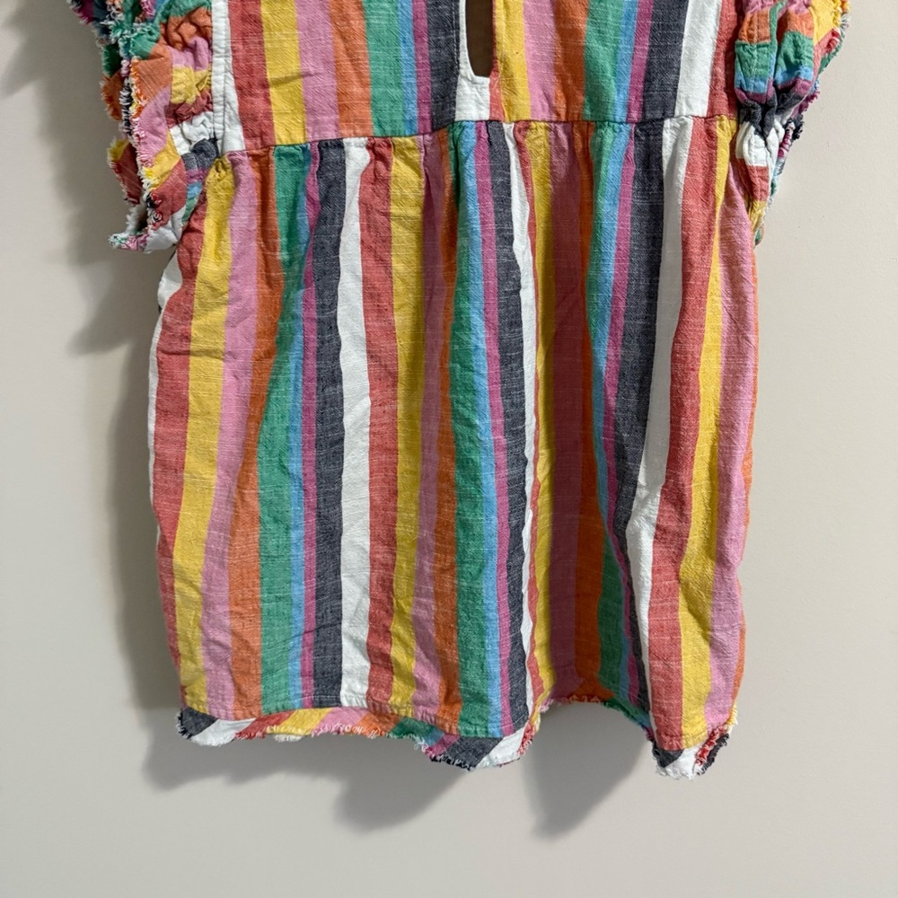 THML Multicolor Striped Ruffle Sleeve Blouse - Picture 10 of 12